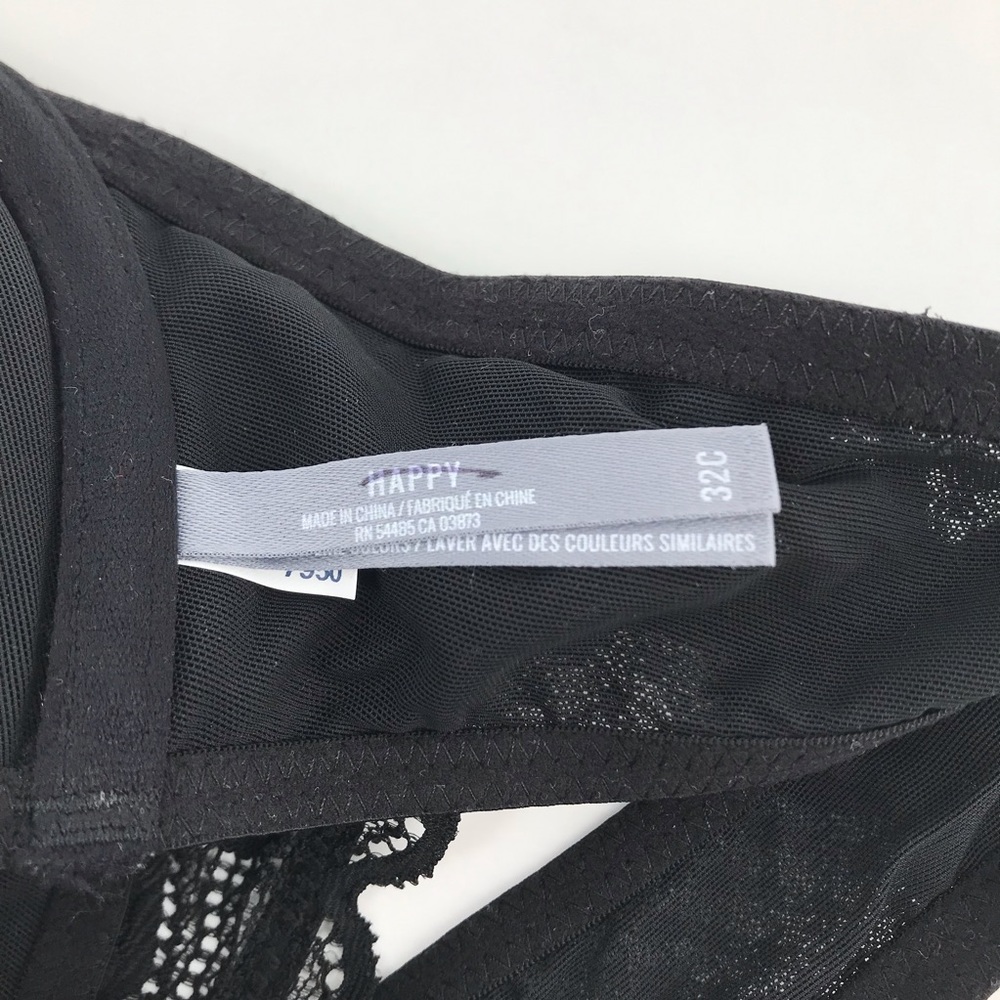 Aerie Happy Black Lace Front Closure Racerback Bra - Picture 6 of 8
